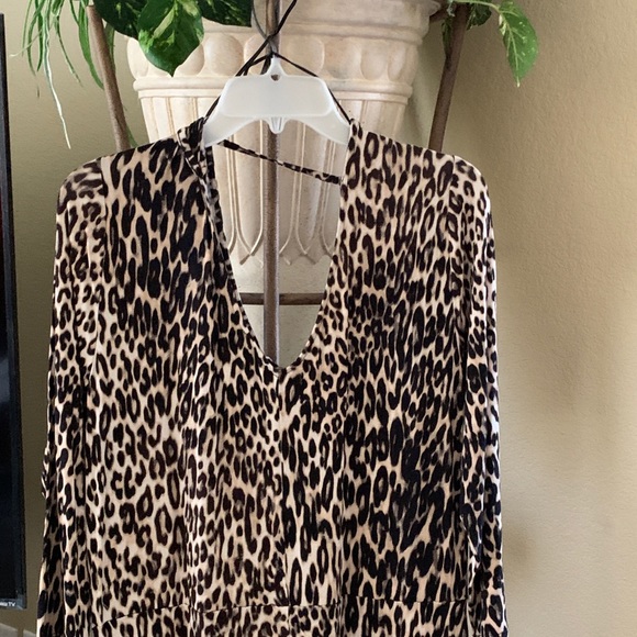 Black brown and cream leopard dress over the knee - Picture 7 of 10